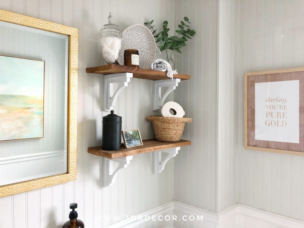 How To Style Bathroom Shelves Jordecor, Decorative Metal Shelves Bathroom